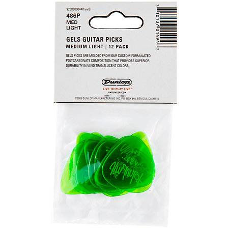 486PK-ML Gels Medium Light Sachet de 12 Dunlop