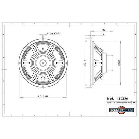12CL76 4 Ohm B&C Speakers