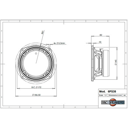 6PS38 8 Ohm B&C Speakers