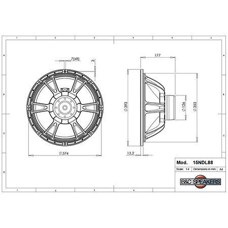15NDL88 8 Ohm B&C Speakers