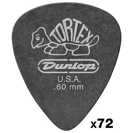 Dunlop 488R60 Tortex Pitch Black 0,60 mm Sachet de 72