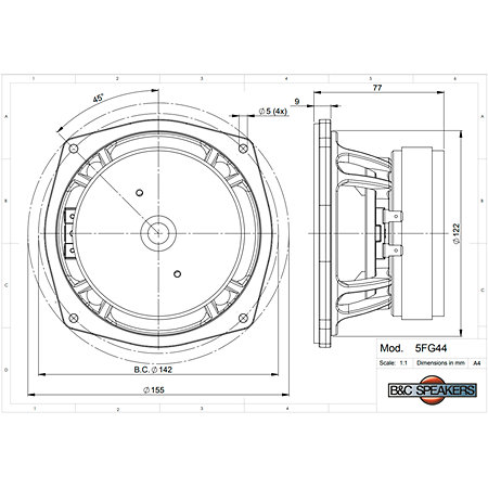 5FG44 16 Ohm B&C Speakers