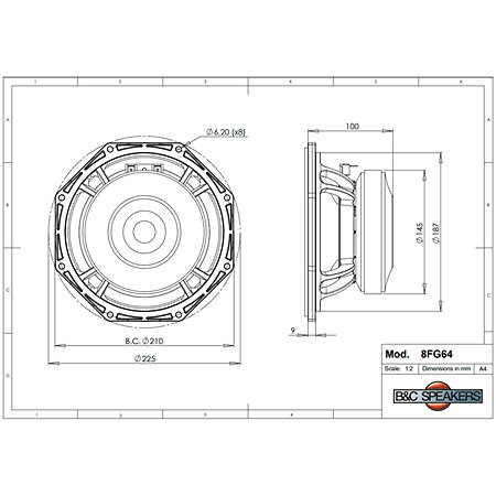 8FG64 8 Ohm B&C Speakers