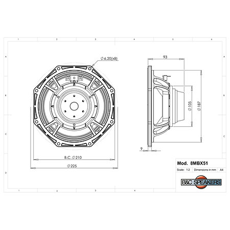 8MBX51 8 Ohm B&C Speakers