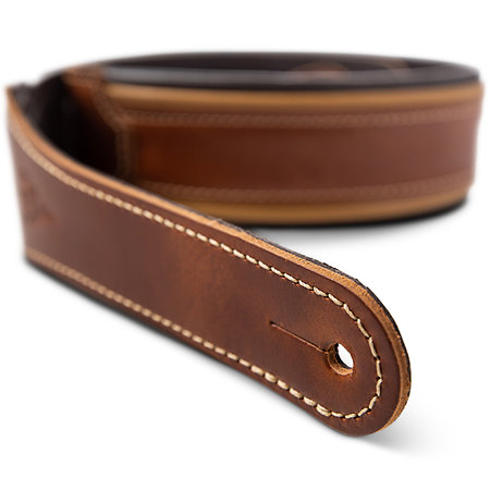 4107-25 Century Strap,Med Brown Leather,2.5" Med Brown/Butterscotch/Black Taylor