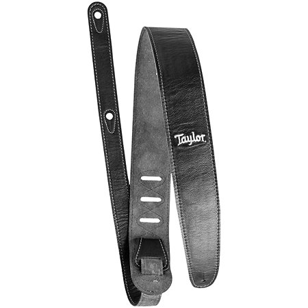 Taylor 4102-25 Strap Black Leather Suede Back 2.5" Black Leather Silver Logo