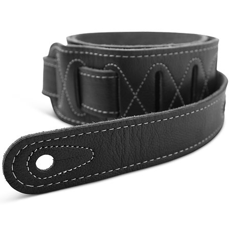 4102-25 Strap Black Leather Suede Back 2.5" Black Leather Silver Logo Taylor