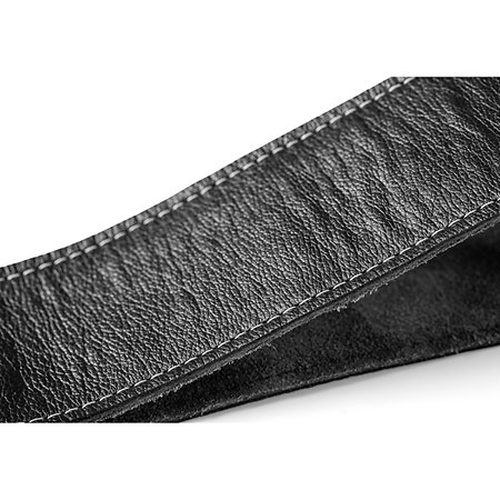 4102-25 Strap Black Leather Suede Back 2.5" Black Leather Silver Logo Taylor