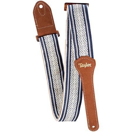 Taylor 4006-20 Academy Strap Wht/Blue Jacquard Cotton 2" Amber Buckle