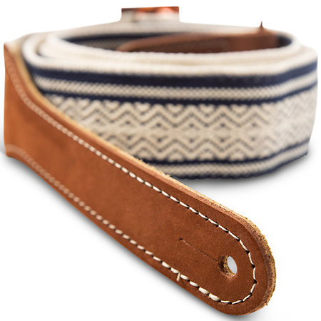 4006-20 Academy Strap Wht/Blue Jacquard Cotton 2" Amber Buckle Taylor