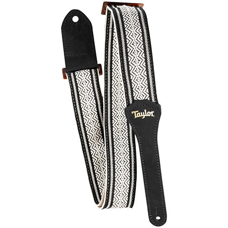 Taylor 4015-20 Academy Strap Wht/Blk Jacquard Cotton 2" Amber Buckle