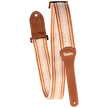 Taylor 4014-20 Academy Strap Wht/Brn Jacquard Cotton 2" Amber Buckle