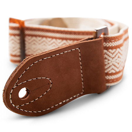 Taylor 4014-20 Academy Strap Wht/Brn Jacquard Cotton 2" Amber Buckle