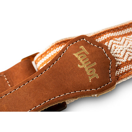 4014-20 Academy Strap Wht/Brn Jacquard Cotton 2" Amber Buckle Taylor