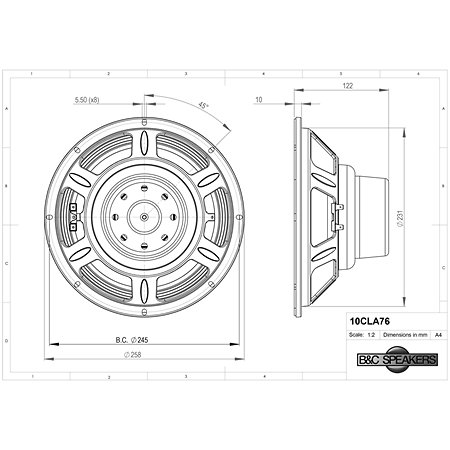 10CLA76 8 Ohm B&C Speakers