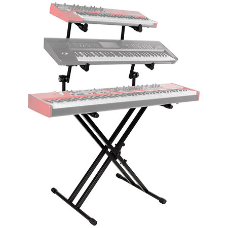 QL623 Stand clavier X double "Performer" avec trois niveaux Quik Lok