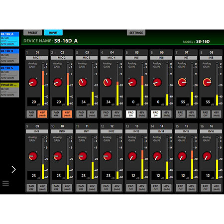 Boitier de scène Dante SB-16D Tascam