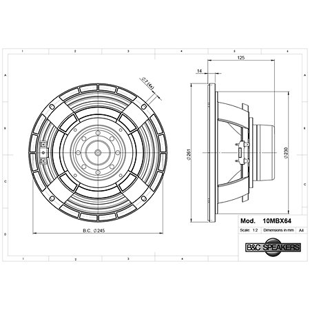 10MBX64 16 Ohm B&C Speakers