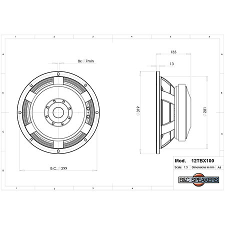 12TBX100 4 Ohm B&C Speakers