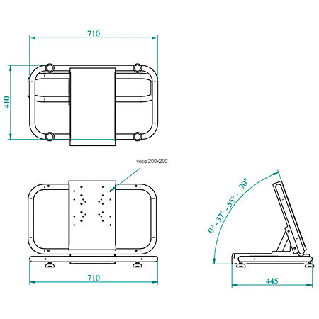 Foldable LCD/Plasma stand Anthracite 8300 Euromet
