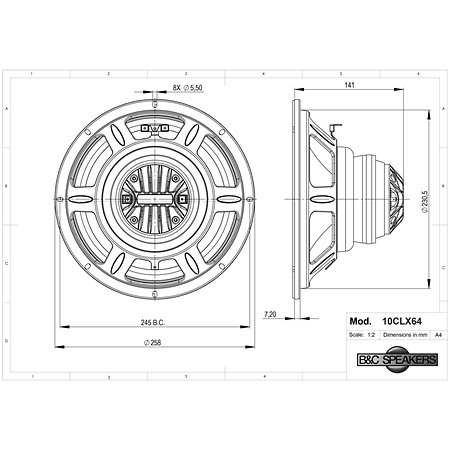 10CLX64 8 Ohm Coaxial B&C Speakers