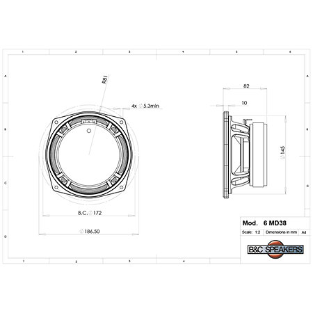 6MD38 16 Ohm B&C Speakers