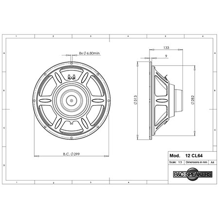 12CL64 8 Ohm B&C Speakers
