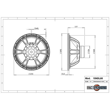 15NDL88 4 Ohm B&C Speakers