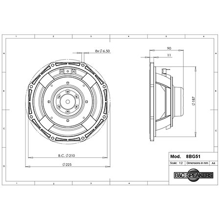 8BG51 8 Ohm B&C Speakers