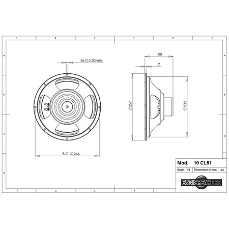 10CL51 8 Ohm B&C Speakers