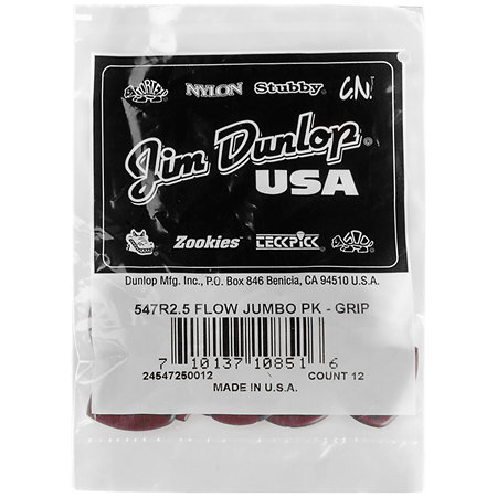 547R250 Flow Jumbo Grip 2,50 mm Sachet de 12 Dunlop