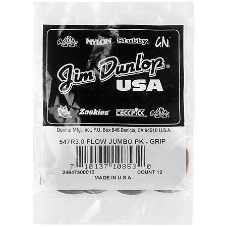 547R300 Flow Jumbo Grip 3,00 mm Sachet de 12 Dunlop