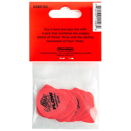 558P050 Tortex Flow Standard 0,50 mm Sachet de 12 Dunlop