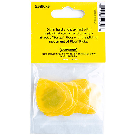 558P073 Tortex Flow Standard 0,73 mm Sachet de 12 Dunlop