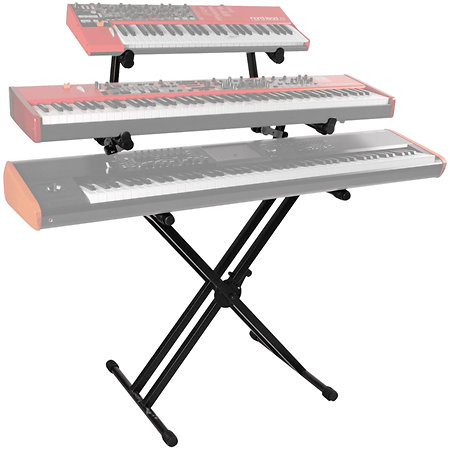 QL723 Stand clavier X double "Pro" 3 niveaux Quik Lok