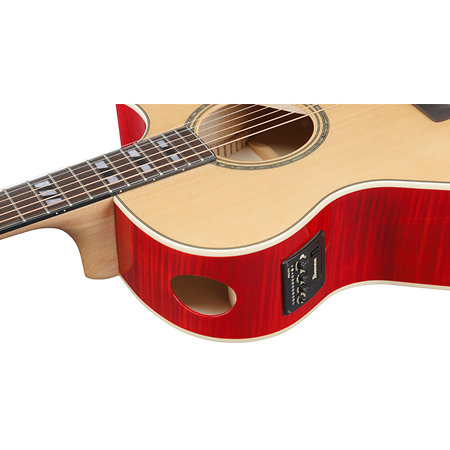 AE170 NTR Natural Gloss Top + Red Gloss Ibanez