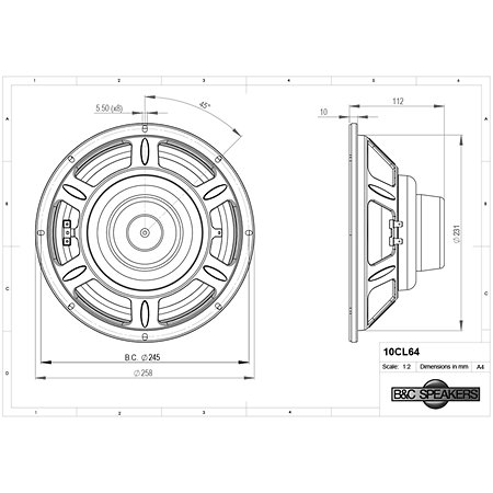 10CL64 8 Ohm B&C Speakers