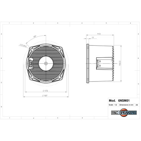 6NSM51 8 Ohm B&C Speakers