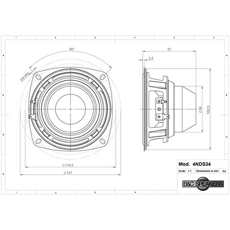 4NDS34 8 Ohm B&C Speakers
