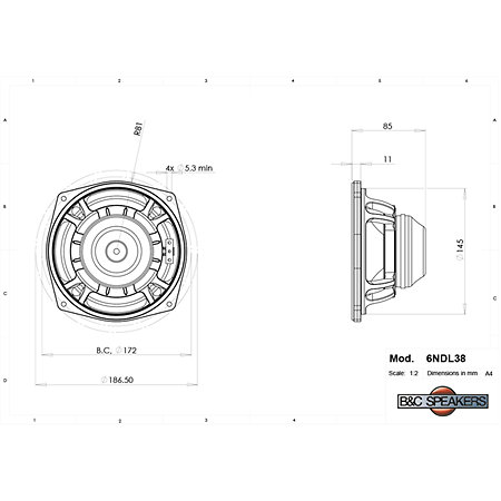 B&C Speakers 6NDL38 16 Ohm