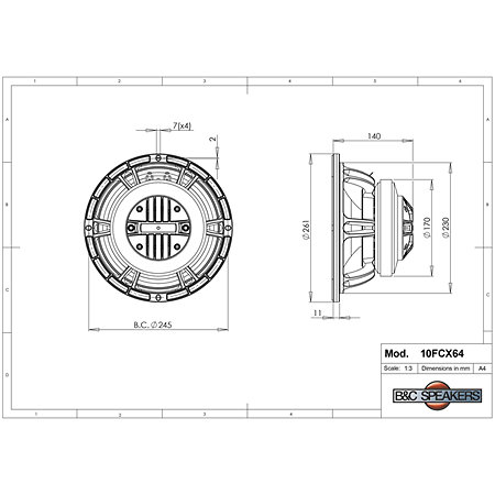 10FCX64 8 Ohm Coaxial B&C Speakers