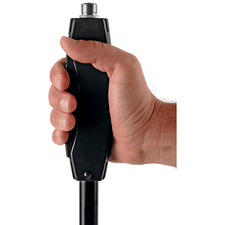 A988BK Pied de micro droit "One-Hand" avec base ronde Quik Lok