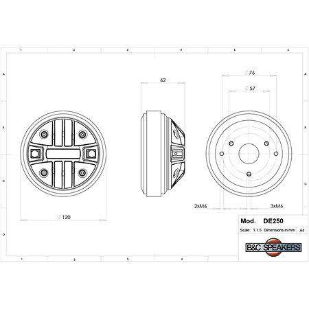 B&C Speakers DE250 8 Ohm Push Buttons