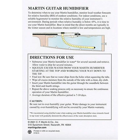 AHG Guitar Humidifier Martin Guitars
