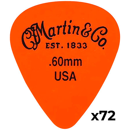 Martin Guitars P5060 Pick Light Sachet de 72 Orange