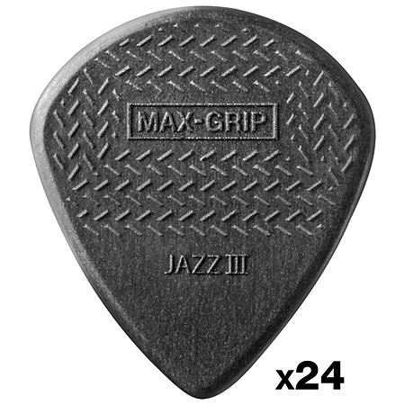 Dunlop 471R3C Max Grip Jazz III Carbon Fiber Sachet de 24