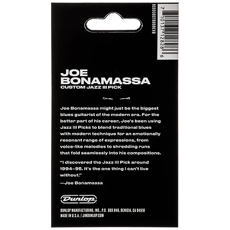 47PJB3NG Joe Bonamassa Jazz III Sachet de 6 Dunlop