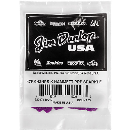 47RKH3NPS Kirk Hammet Purple Sparkle Jazz Sachet de 24 Dunlop