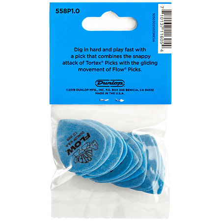 558P100 Tortex Flow Standard 1,00 mm Sachet de 12 Dunlop
