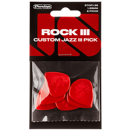 570P138 Rock III Custom Jazz III 1,38 mm Sachet de 6 Dunlop